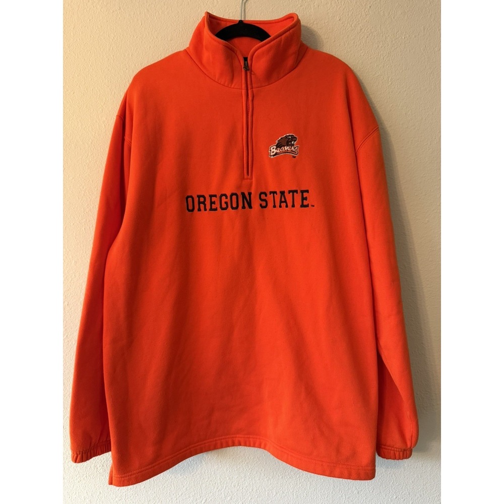 Men's Oregon State Beavers Quarter Zip Fleece Orange Size XL